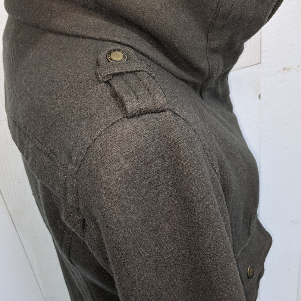 American Eagle Army Green Wool Bomber Coat - Picture 9 of 16